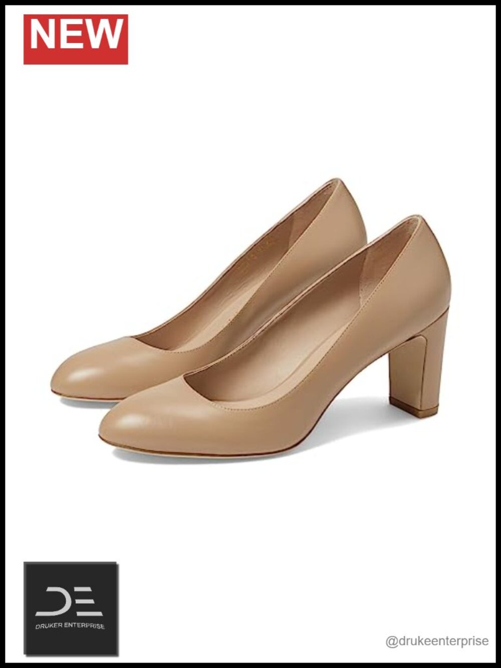 Leather Pumps with Pointed Toe Slip-On 3-Inch Heel Women's Shoes
